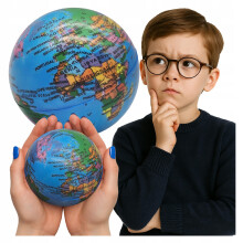 GLOBO GIGANTE de 10 cm, pelota educativa del MUNDO, SUAVE y ENORME.