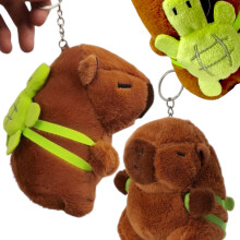 Portachiavi in peluche con mascotte per borsa, zaino, portachiavi CAPYBARA con zaino