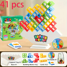 (41pcs) Balance Tower Game: leuke stapeltorenuitdaging - bordspel voor familiefeesten met wiebelige basis, strategie en snel
