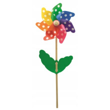 Molinillo de madera con lunares de colores, 58 cm