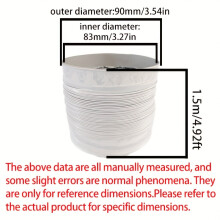 (1.5m/5ft, 80mm / 3inch) Witte aluminiumfolie PVC-composiet flexibele slang voor afzuigkapuitlaat, HVAC-slang voor frisse lucht, draagbare lucht