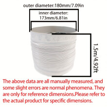 (1.5m/5ft, 170mm/6.7inch) Witte aluminiumfolie PVC-composiet flexibele slang voor afzuigkapuitlaat, HVAC-slang voor frisse lucht, draagbare lucht