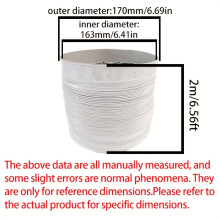 (2M/6.6FT, 160mm/6.3inch) Witte aluminiumfolie PVC-composiet flexibele slang voor afzuigkapuitlaat, HVAC-slang voor frisse lucht, draagbare lucht