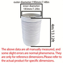 (4m/13.1ft, 180mm/7.1inch) Witte aluminiumfolie PVC-composiet flexibele slang voor afzuigkapuitlaat, HVAC-slang voor frisse lucht, draagbare lucht
