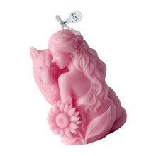 Bougie parfumée en forme de fille de loup, brûlure-F692 Rose n3