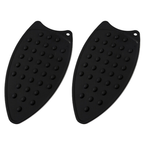 2PCS Small Silicone Ironing Sheet Resting Plate Hot Tool-Black