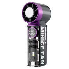 Bärbar Handhållen Minifläkt med LED-Display USB-Laddningsbar Minifläkt med Rem D