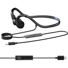 Wired Bone Conduction Headphones with Microphone, IPX5 Water Resistant Sports Earphones, Lightweight for Running, Traini