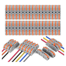 40 Piece Lever Wire Connectors, Inline Cable Splice Connectors for 4 mm² Conductors, Secure Terminal Blocks for DIY Proj