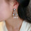 Boucles d'oreilles élégantes à longues franges avec-Champagne 8