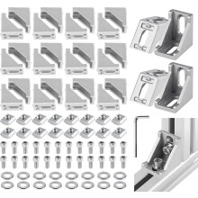 Aluminum Profile Angle Brackets, 24-Piece 30x30 Slot 8 Corner Connectors with 90 Degree Wall Mount Brackets for T-Slot A