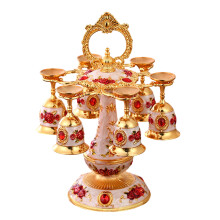 Sophisticated Wine Pourer And Cup-Golden White and red