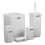 Set da bagno da 5 pezzi, quadrato, bianco 1