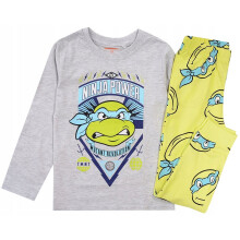 Pigiama da bambino, cotone, maniche lunghe, Tartarughe Ninja, grigio 110 D011D