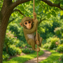 Cute Garden Climbing Monkey Figurine Handmade Resin Crafts Monkey Hanging Ornament Animal