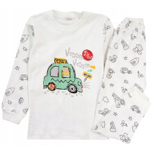 Set pigiama da bambino a maniche lunghe in cotone con stampa taxi e auto 4 J201R