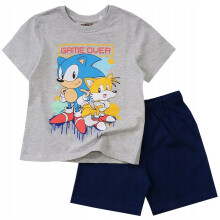 Pigiama a maniche corte da bambino, modello SONIC, colore grigio, codice 104 D011T
