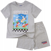 Pigiama a maniche corte da bambino, modello SONIC, colore grigio, codice 104 D011P