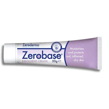 Zeroderma Zerobase Emollient Cream. Moisturiser & Soap Substitute for Dry & Eczema-Prone Skin. 21% Paraffins, 50g.