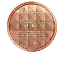 Rimmel London Radiance Shimmer Brick Pressed Bronzer, Light-As-Air Contouring Formula, 002 Medium, 12 g