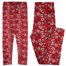 Leggings in cotone con fiori colorati rossi 98 H009C