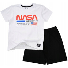 Pigiama a maniche corte da bambino NASA USA, colore bianco, taglia 134/140 D012G
