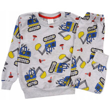 Pigiama da bambino con escavatore, grigio, taglia 5/6 J20U