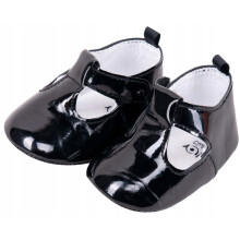CHAUSSURES BÉBÉ ballerines plates noires vernies 9/15 Y858o