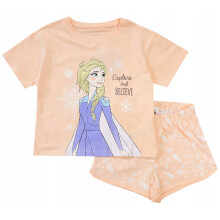 Pigiama da bambina Frozen a maniche corte Anna Elsa albicocca 6L D051L