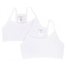 2er-Pack Sport-BH aus weißer Baumwolle mit Spitze, YO! 134/140 029C