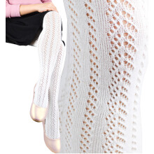 Medias de algodón con diseño calado Noviti, color blanco, 116/122 V022i