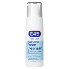 E45 Foaming Face Wash, 150ml. Daily Cleanser for Dry & Sensitive Skin. Gentle Makeup Remover, Softens Skin & Controls Oil.