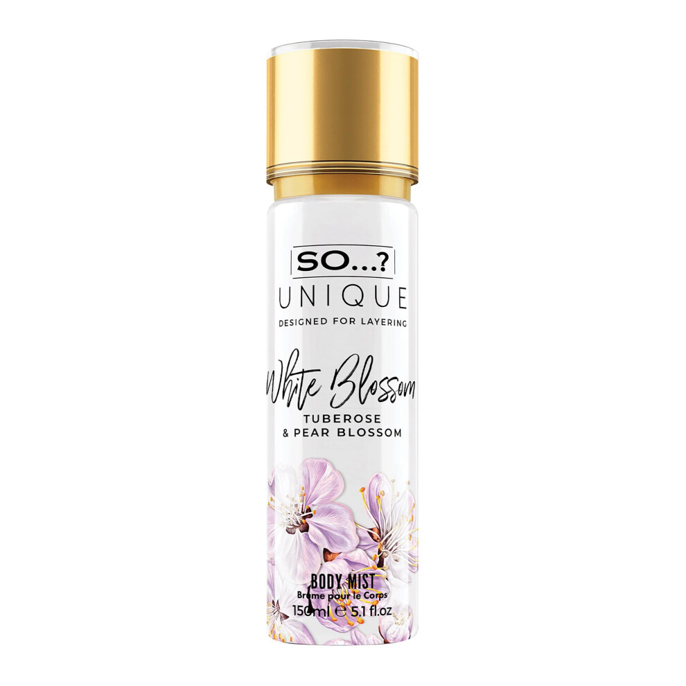 So…? Unique Womens White Blossom Body Mist Fragrance Spray 150Ml