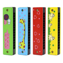 4-Teiliges Mundharmonika-Set für Kinder - Verschiedene Modelle - Pädagogisches Musikinstrument, Holz-Mundharmonika-Spielzeug für Anfänger,