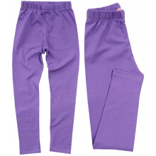 Leggings da bambina in cotone liscio, colore viola, modello 122 H005J