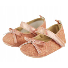 Chaussures roses à paillettes avec nœud élégant 0-6 ans Y858X