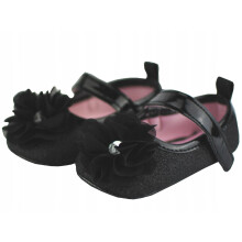 CHAUSSURES NOIRES À PAILLETTES ET FLEURS ÉLÉGANTES 0-6 Y858Y