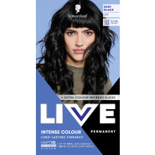 Schwarzkopf LIVE Intense Colour 099 Deep Black, Long-lasting Permanent Black Hair Dye, With Extra Colour Refresh Gloss