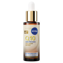 NIVEA Q10 Anti-Wrinkle Collagen Expert 3in1 Repairing Serum (30ml), Firming Face Serum for Wrinkles and Sagging Skin, Formulated for Mature Skin 60+