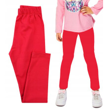 Leggings da bambina in cotone liscio, rossi 98 H005Y