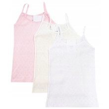 PACK DE 3 CAMISETAS INTERIORES PARA NIÑA con tirantes CAMISETA calada 146/152 Ł034A