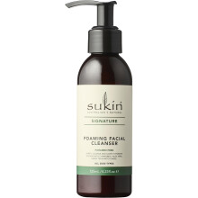 Sukin Signature Foaming Facial Cleanser, 125ml, Witch Hazel & Green Tea, Cruelty-Free & Vegan, Removes Make-up, Dirt & Sebum.