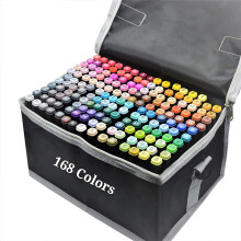 Marcadores Rotuladores Flamasters con Alcohol Set 168 Colores Doble Punta Premium — materiales arte, rotuladores dibujo