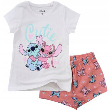 Pigiama Stitch Sticz per bambina, maniche corte, pantaloncini, rosa 104 D051ą