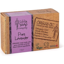 Little Soap Company Organic Pure Lavender Soap Bar 110g. Body, Face & Hand Soap. English Lavender Essential Oils. Vegan, No SLS/Parabens.
