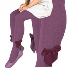 Collant in cotone a righe con fiocco NOVITI viola 104/110 V022N