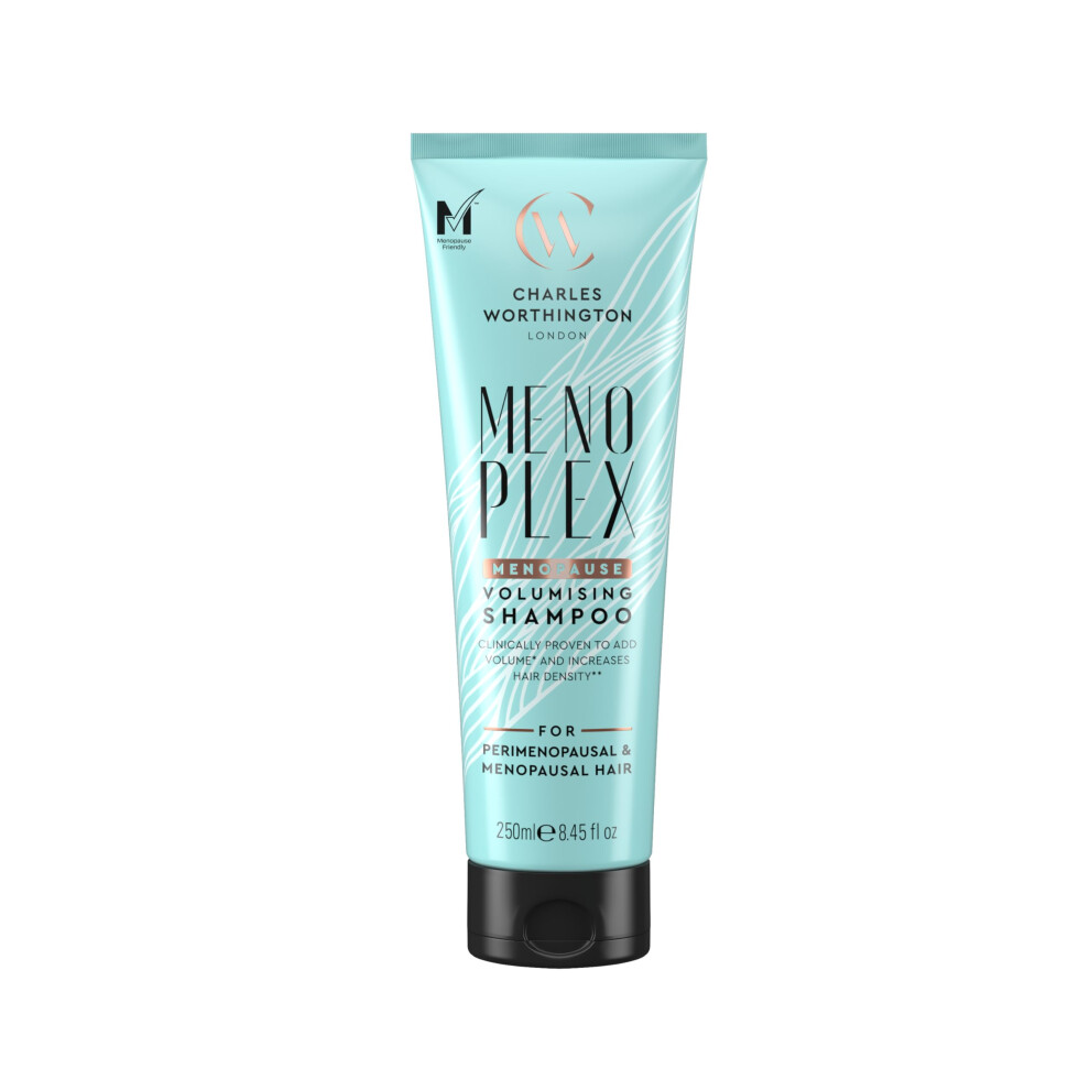 Charles Worthington Menoplex Menopause Volumising Shampoo, For Dull Flat Hair, Salon Shampoo For Menopausal Hair, 250Ml