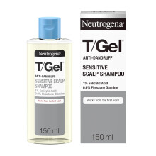 Neutrogena T/Gel Anti Dandruff Shampoo, 150ml, for Sensitive Scalp, with Salicylic Acid, Fragrance-Free.