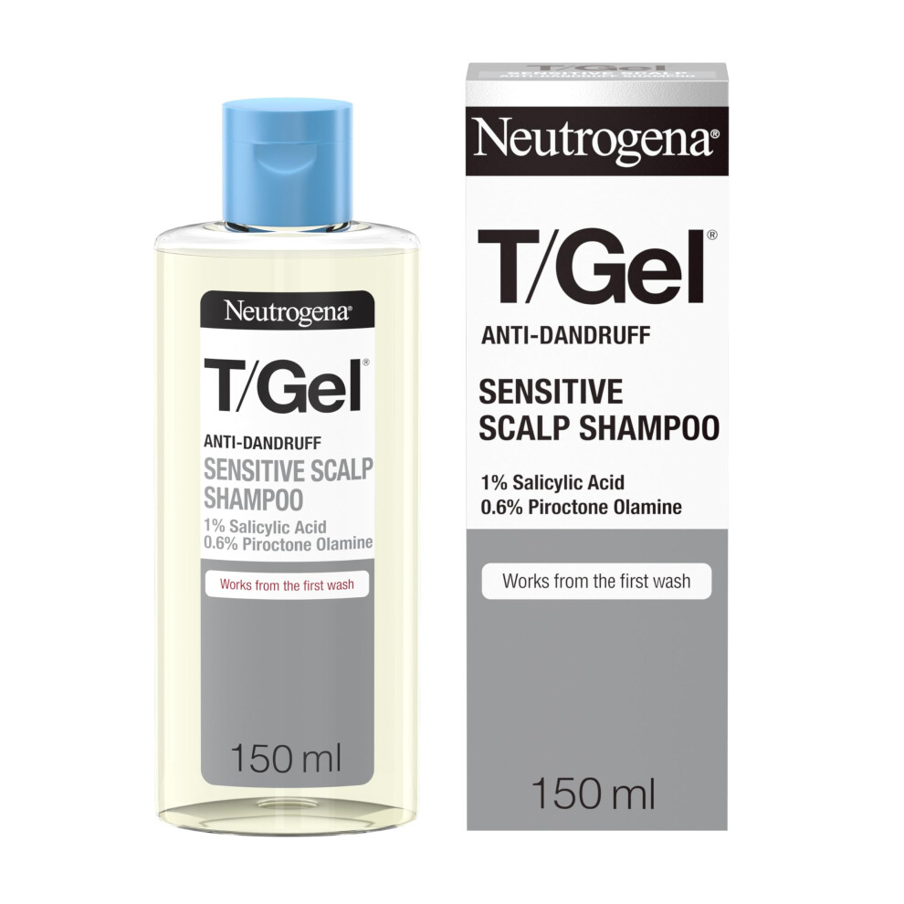 Neutrogena T/Gel Anti Dandruff Shampoo, 150Ml, For Sensitive Scalp, With Salicylic Acid, Fragrance-Free.