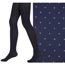 Collant in microfibra WOLA 60 denari con pois glitterati, blu navy, 128/134 x 34